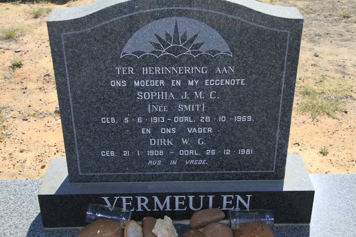 VERMEULEN Dirk W.G. 1908-1981 &amp; Sophia J.M.C. SMIT 1913-1969