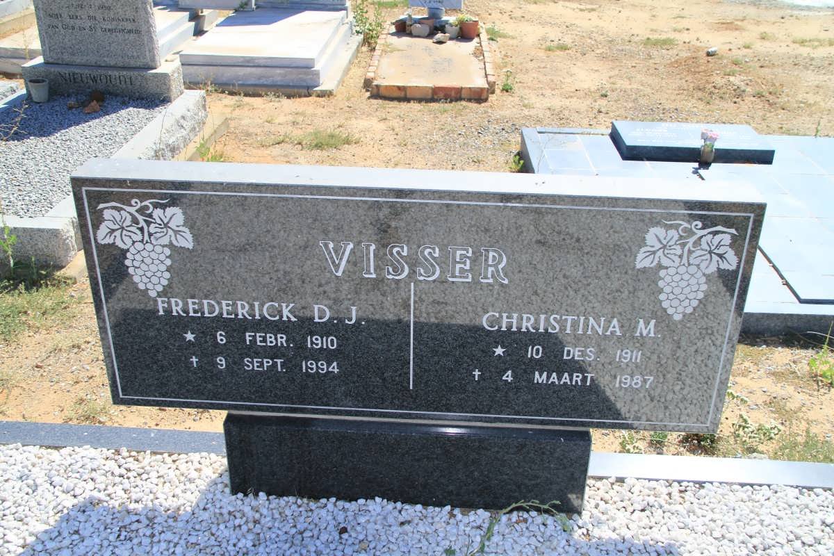 VISSER Frederick D.J. 1910-1994 &amp; Christina M. 1911-1987