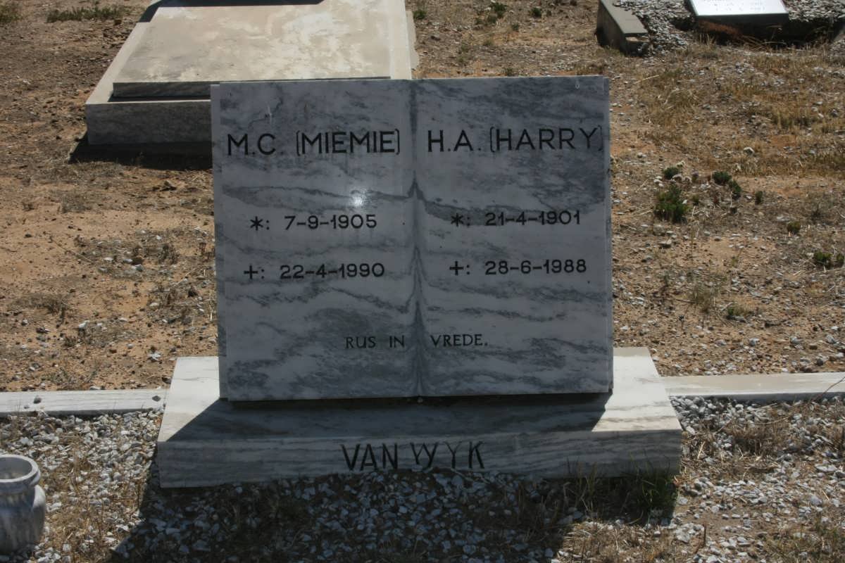 WYK H.A., van 1901-1988 &amp; M.C. 1905-1990