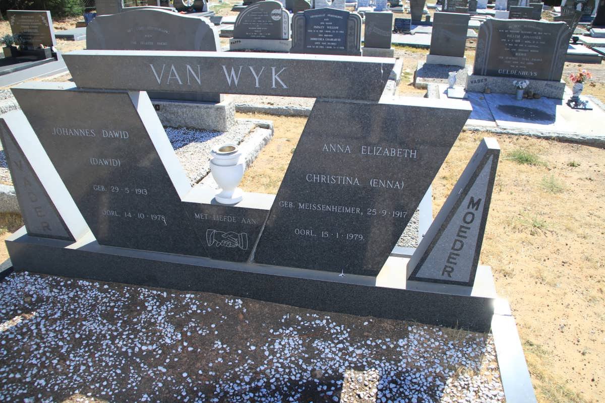 WYK Johannes Dawid, van 1913-1978 &amp; Anna Elizabeth Christina MEISSENHEIMER 1917-1979