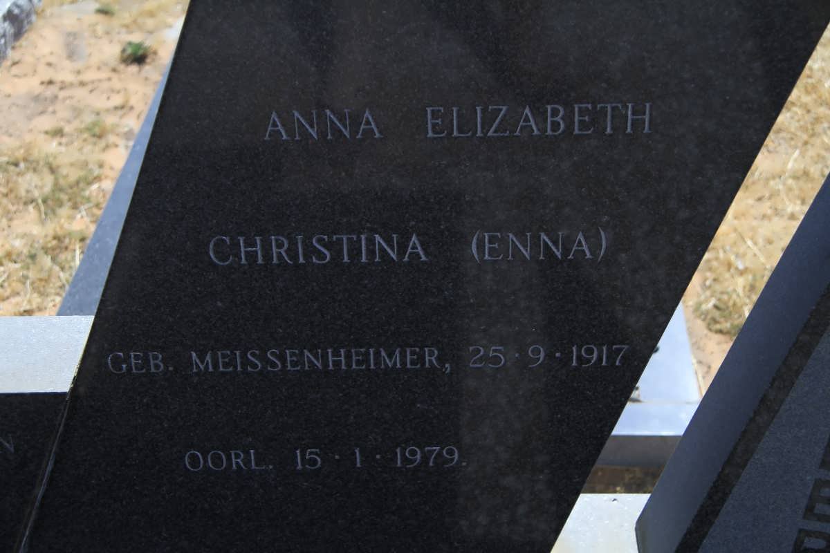 WYK Anna Elizabeth Christina, van nee MEISSENHEIMER 1917-1979