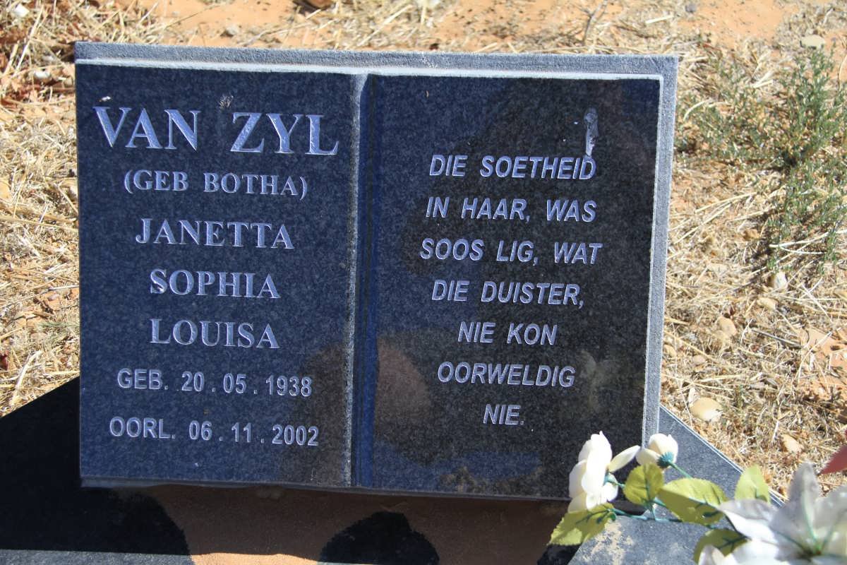 ZYL Janetta Sophia Louisa, van nee BOTHA 1938-2002