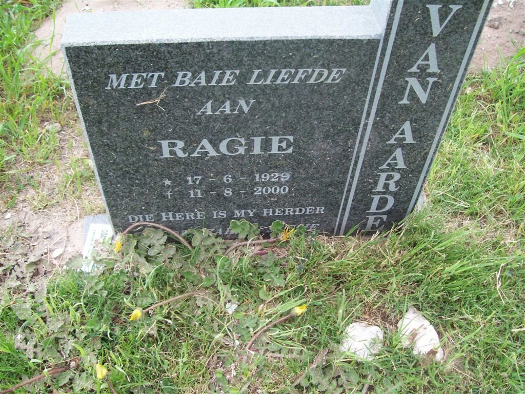 AARDE Ragie, van 1929-2000