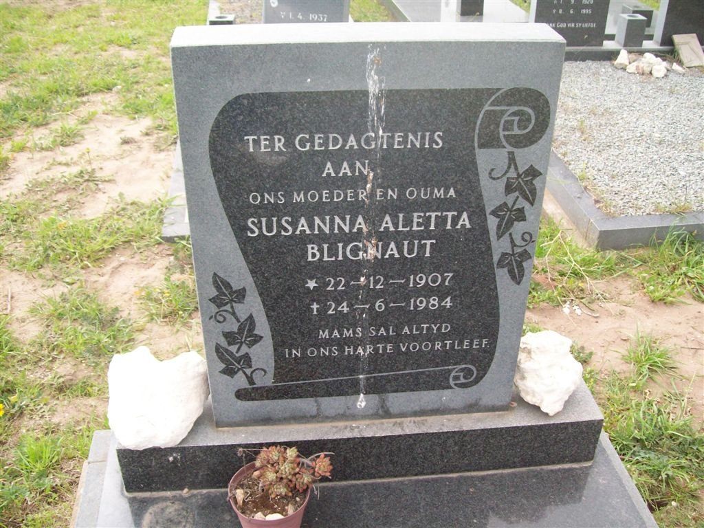 BLIGNAUT Susanna Aletta 1907-1984