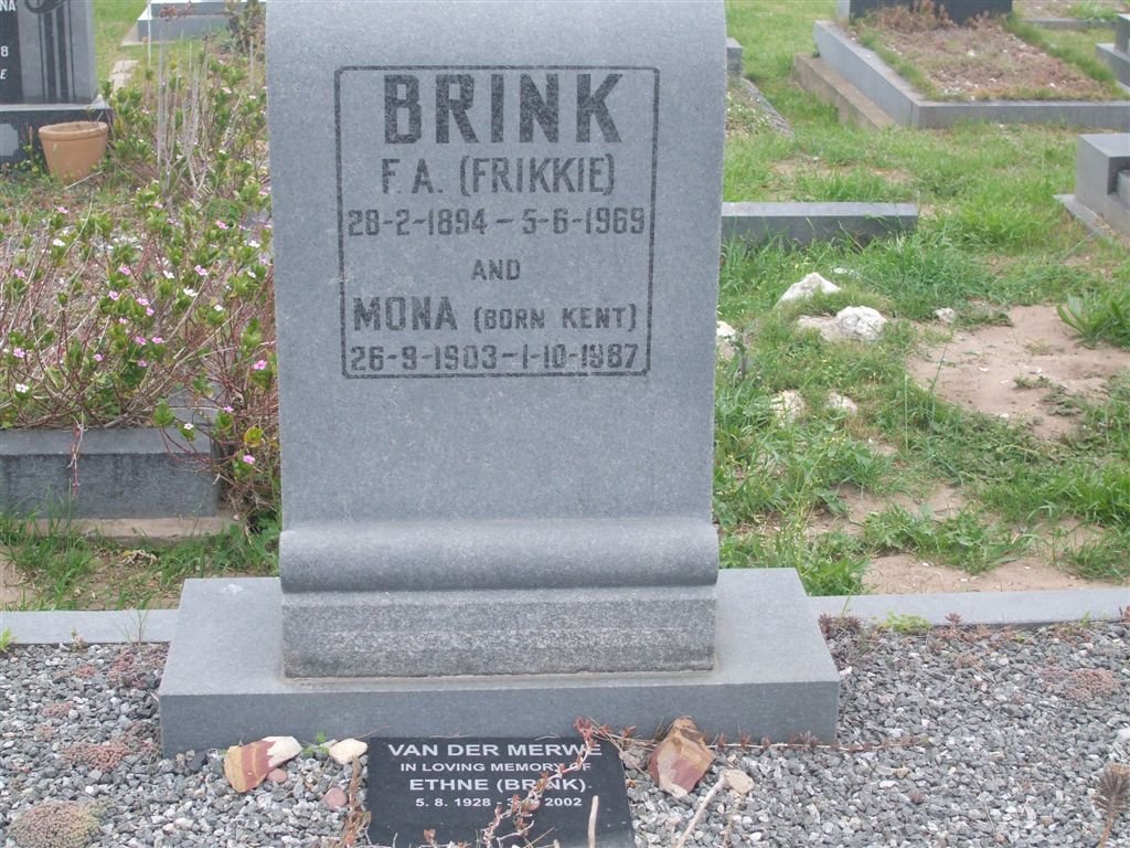 BRINK :: KENT :: VAN DER MERWE