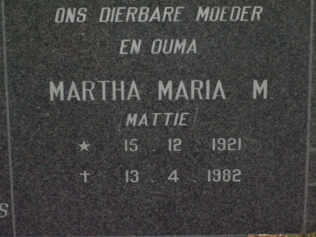 CLAASSEN Martha Maria M. 1921-1982