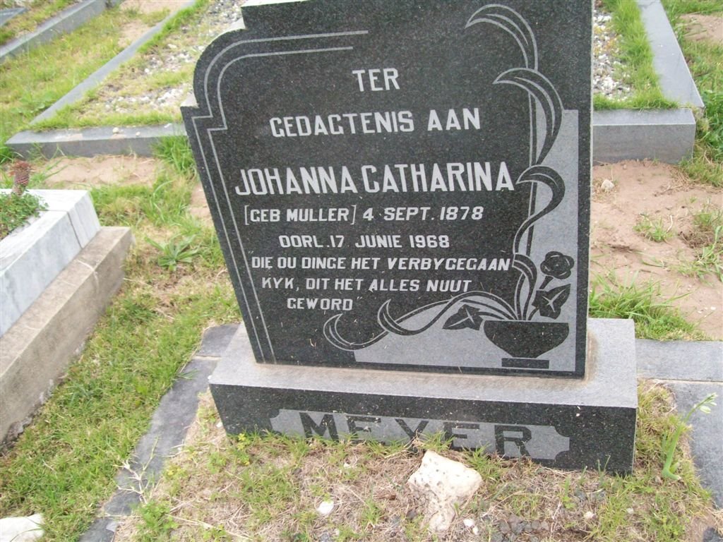 MEYER Johanna Catharina nee MULLER 1878-1968