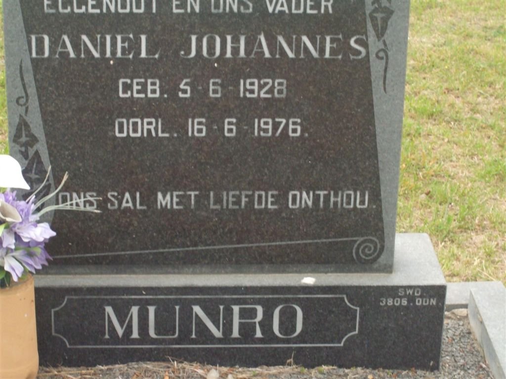 MUNRO Daniel Johannes 1928-1976