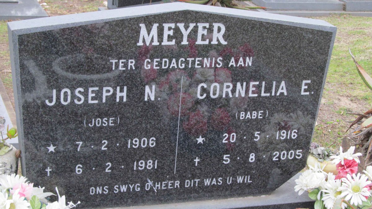 MEYER Joseph N. 1906-1981 &amp; Cornelia E. 1916-2005