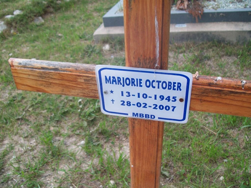 OCTOBER Marjorie 1945-2007