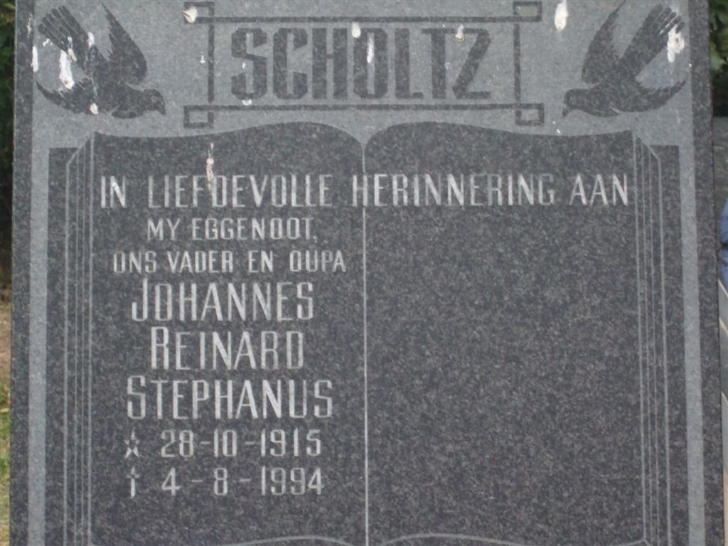 SCHOLTZ Johannes Reinard Stephanus 1915-1994