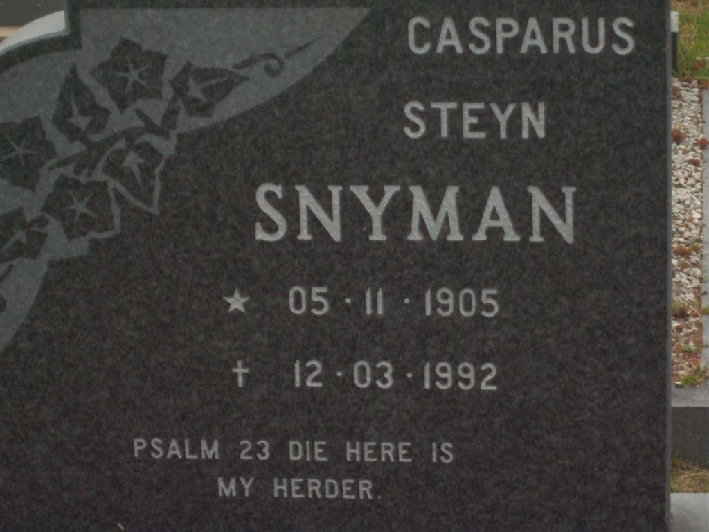 SNYMAN Casparus Steyn 1905-1992