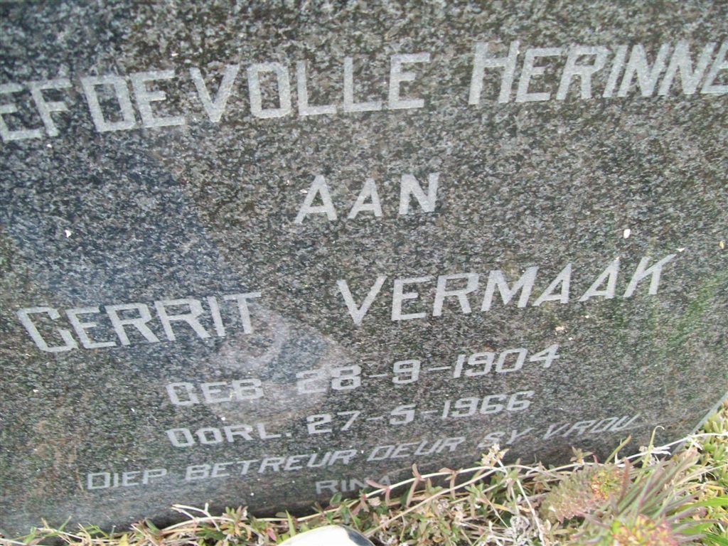 VERMAAK Gerrit 1904-1966