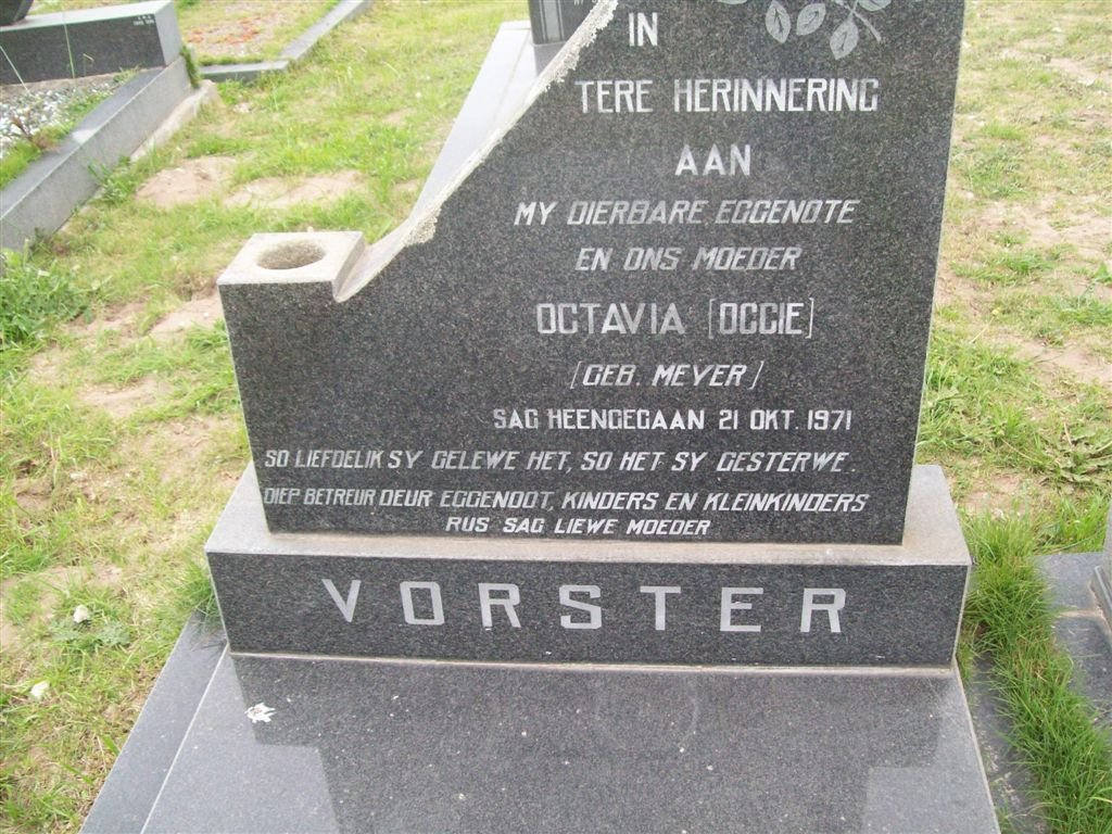 VORSTER Octavia nee MEYER -1971