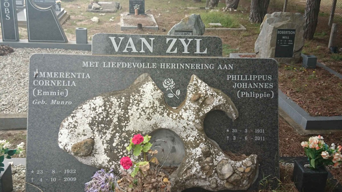 ZYL Phillippus Johannes, van 1931-2011 &amp; Emmerentia Cornelia MUNRO 1932-2009