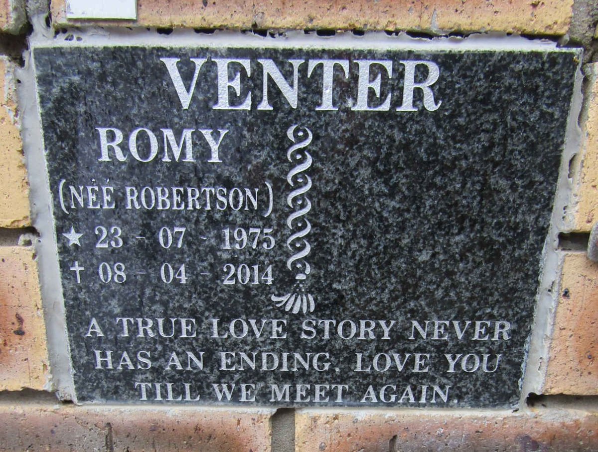 VENTER Romy nee ROBERTSON 1975-2014