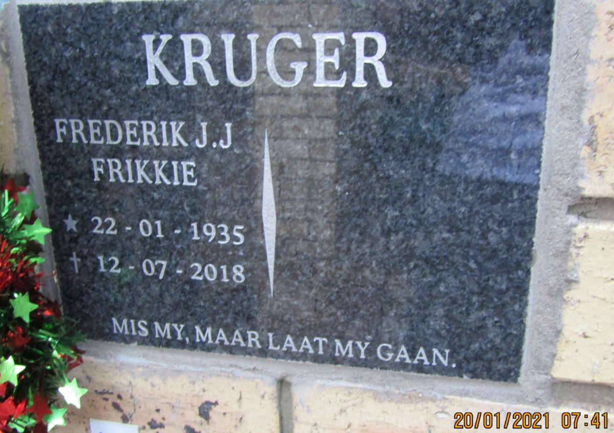 KRUGER Frederik J.J. 1935-2018