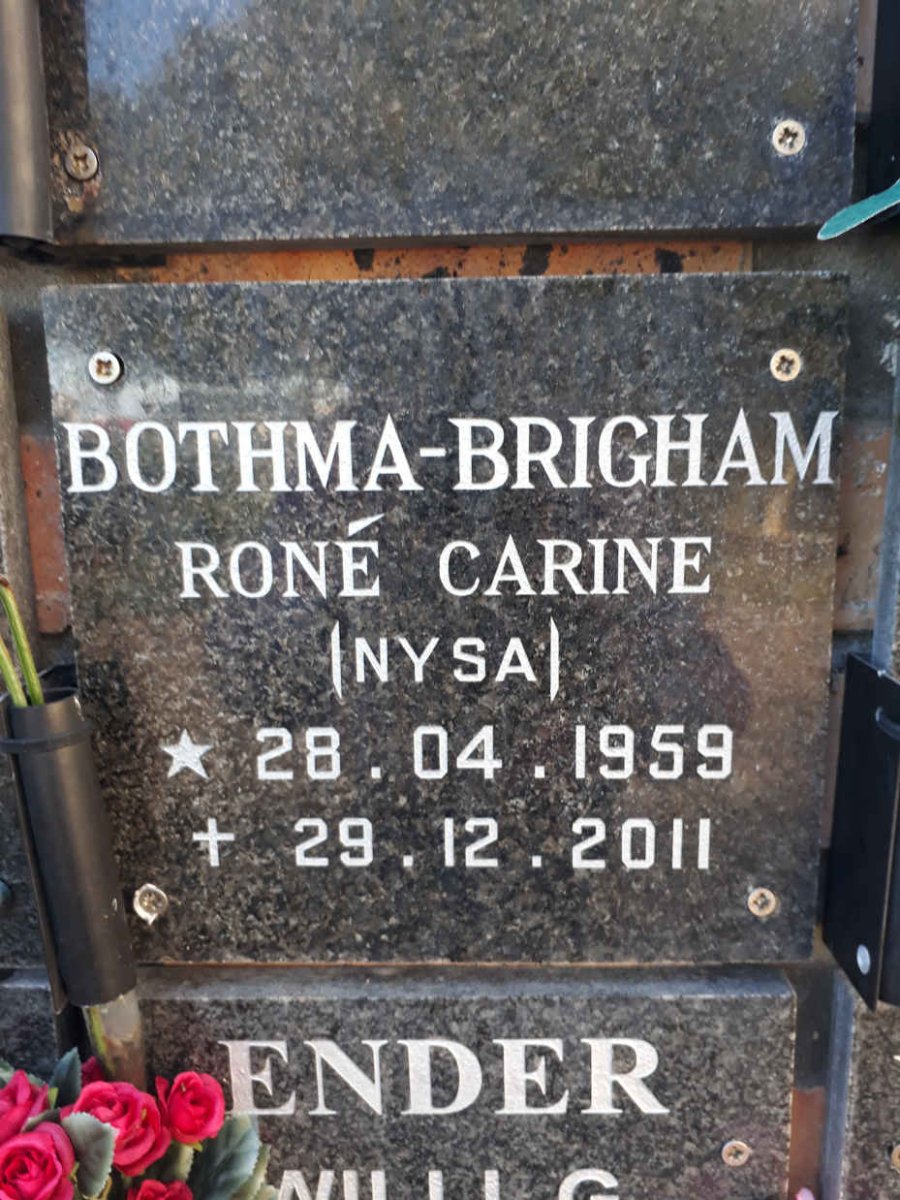BRIGHAM Rone Carine, BOTHMA 1959-2011