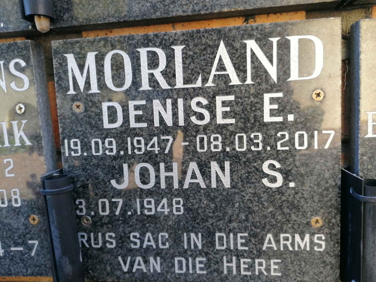 MORLAND Johan S. 1948- &amp; Denise E. 1947-2017
