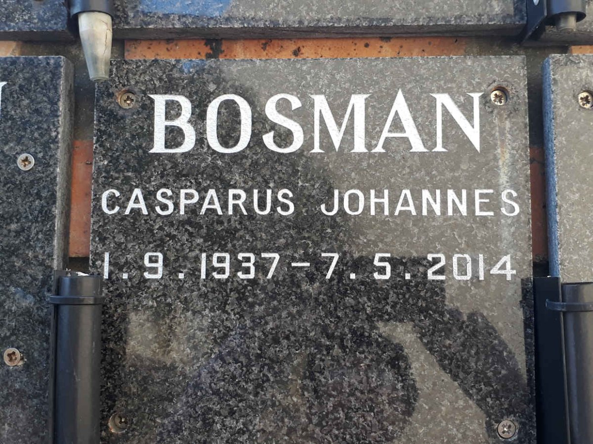 BOSMAN Casparus Johannes 1937-2014