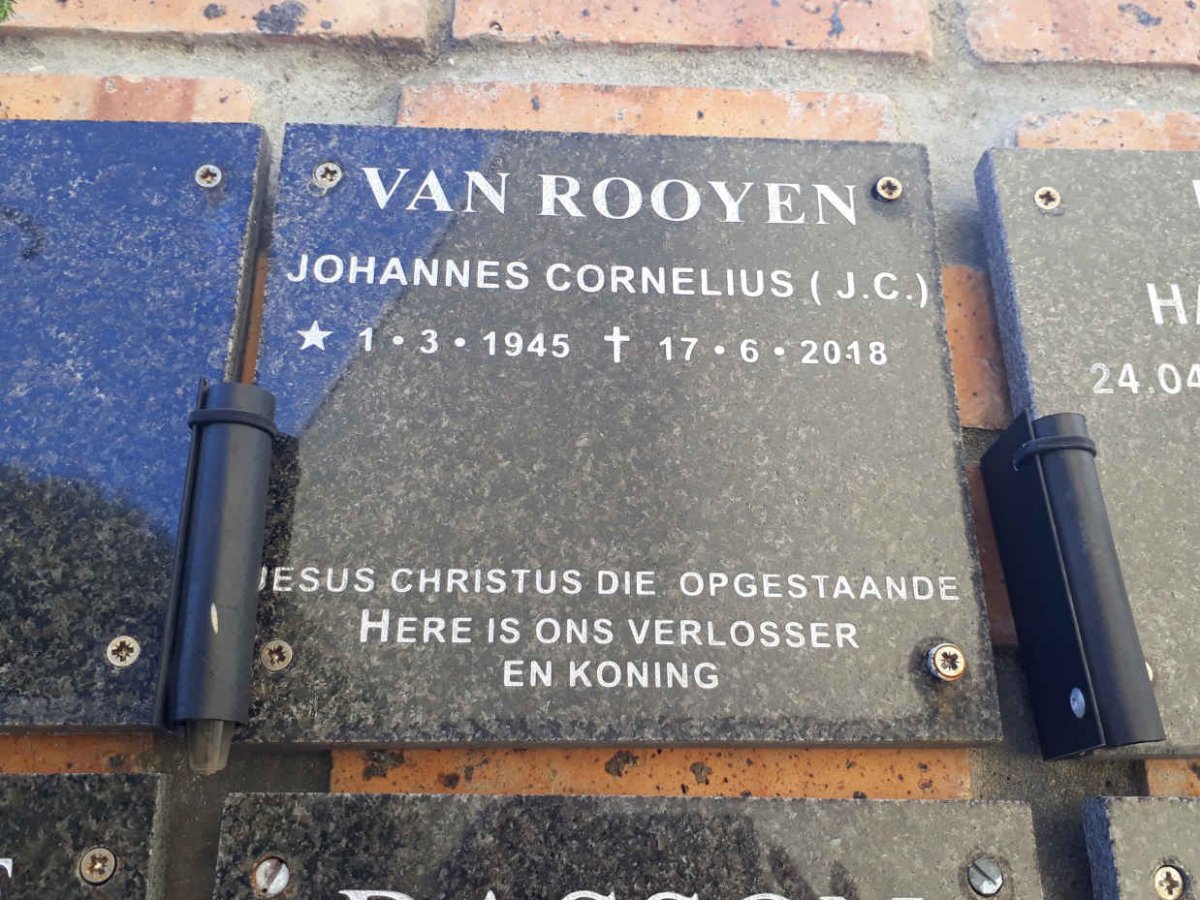 ROOYEN J.C., van 1945-2018