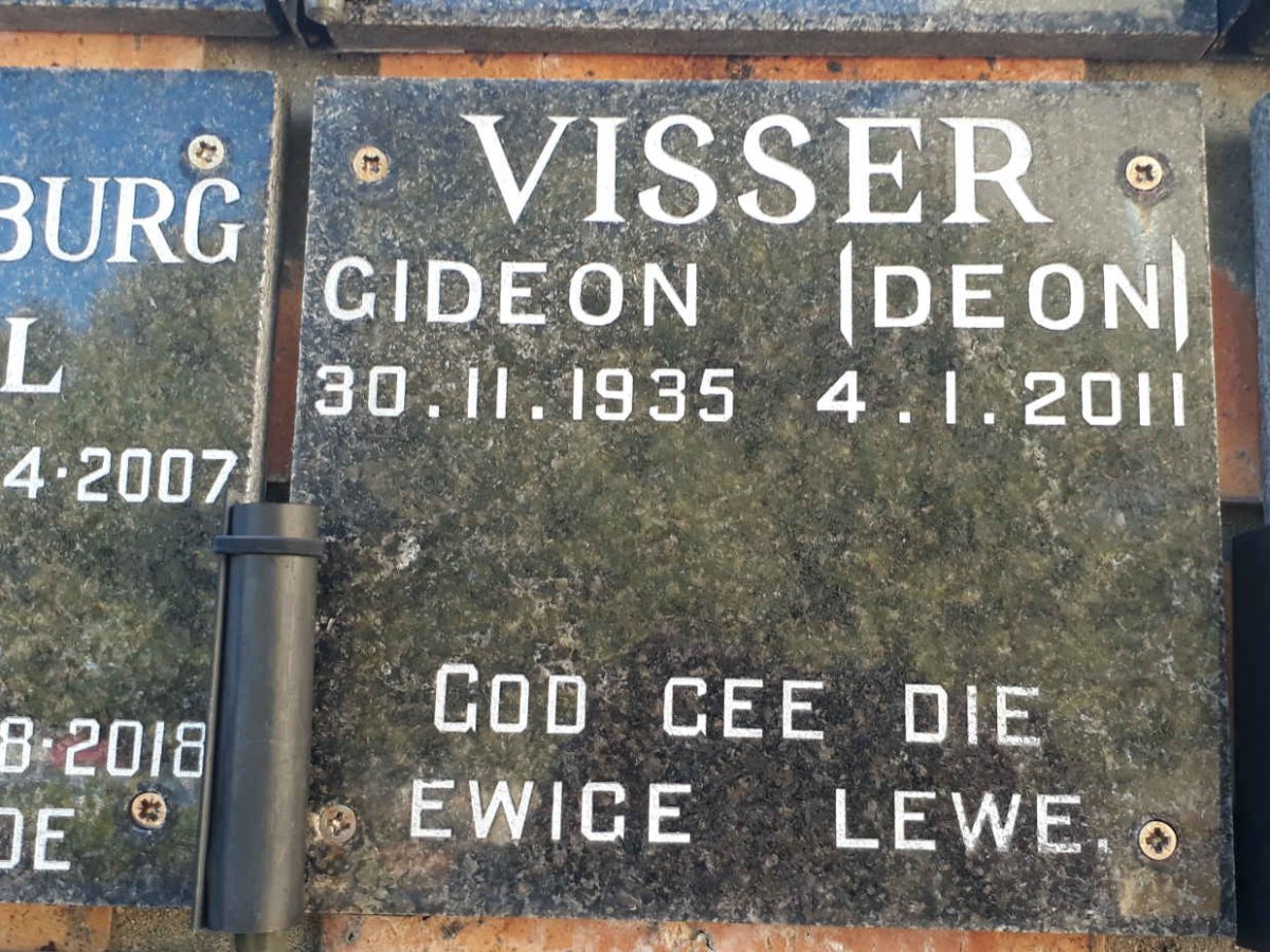 VISSER Gideon 1935-2011