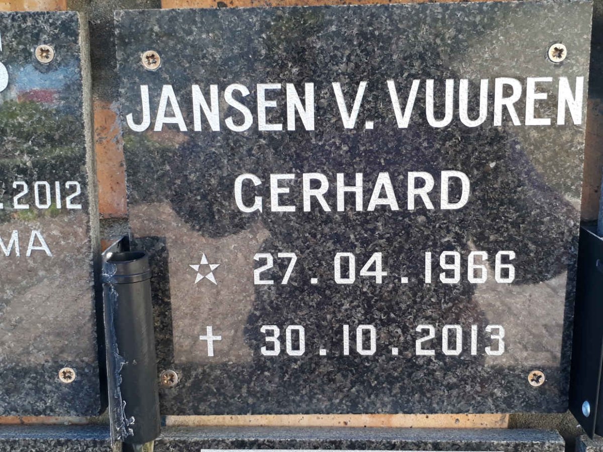 VUUREN Gerhard, Jansen v. 1966-2013