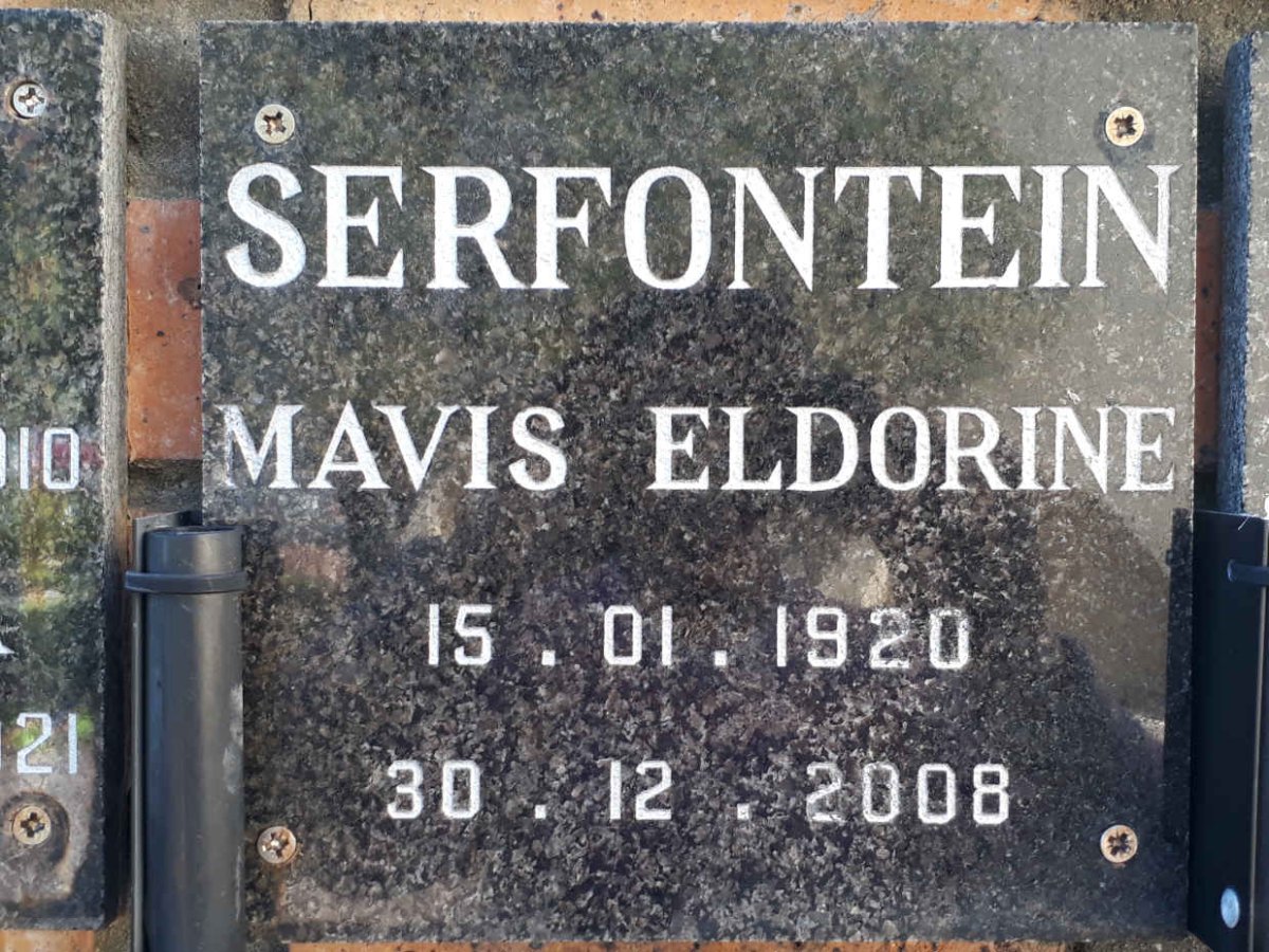 SERFONTEIN Mavis Eldorine 1920-2008