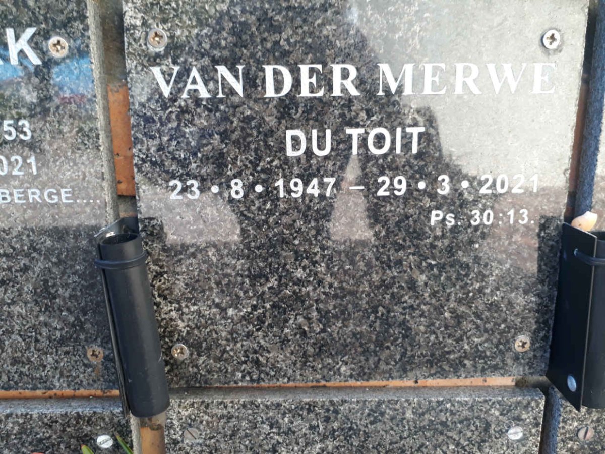 MERWE Du Toit, van der 1947-2021