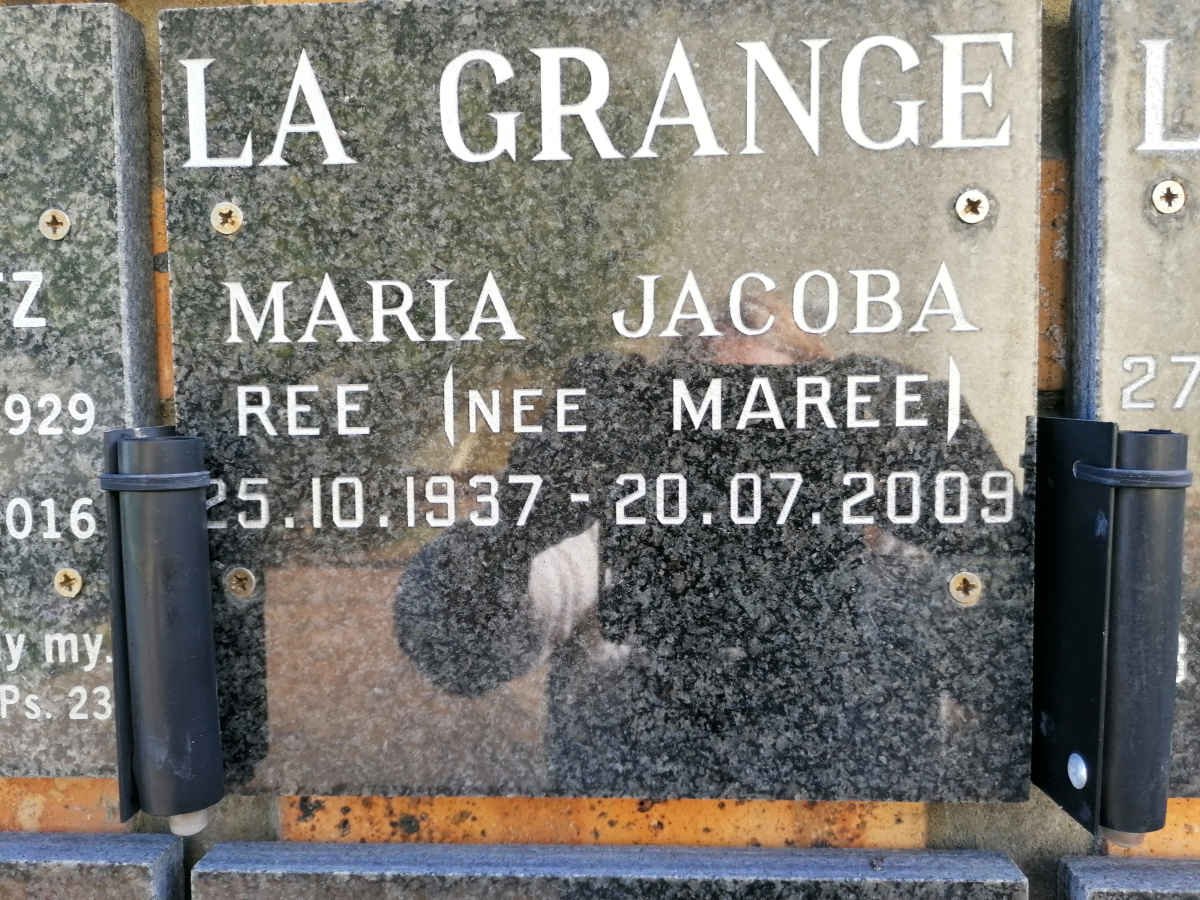 GRANGE Maria Jacoba, la nee MAREE 1937-2009