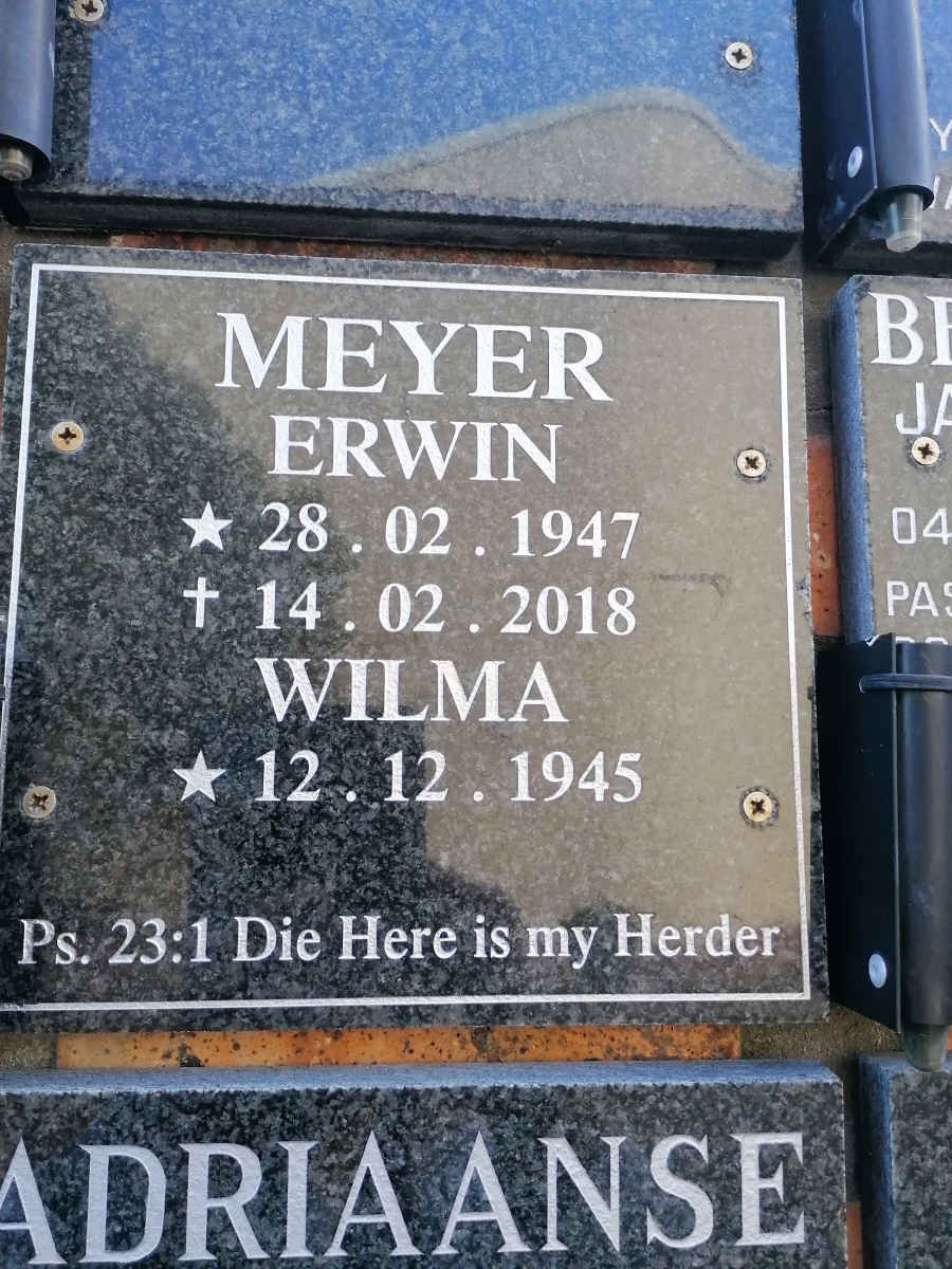 MEYER Erwin 1947-2018 &amp; Wilma 1945-