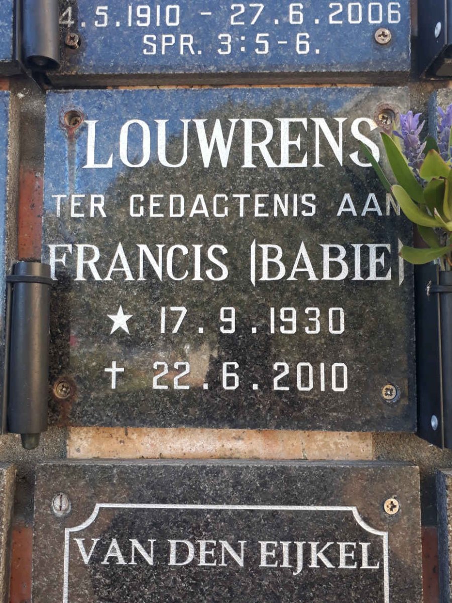 LOUWRENS Francis 1930-2010