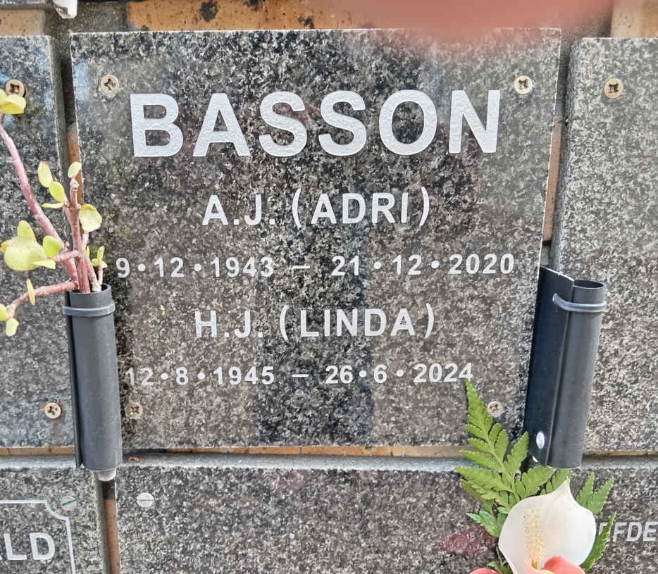 BASSON A.J. 1943-2020 & H.J. 1945-2024