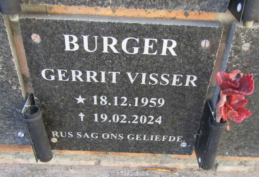 BURGER Gerrit Visser 1959-2024
