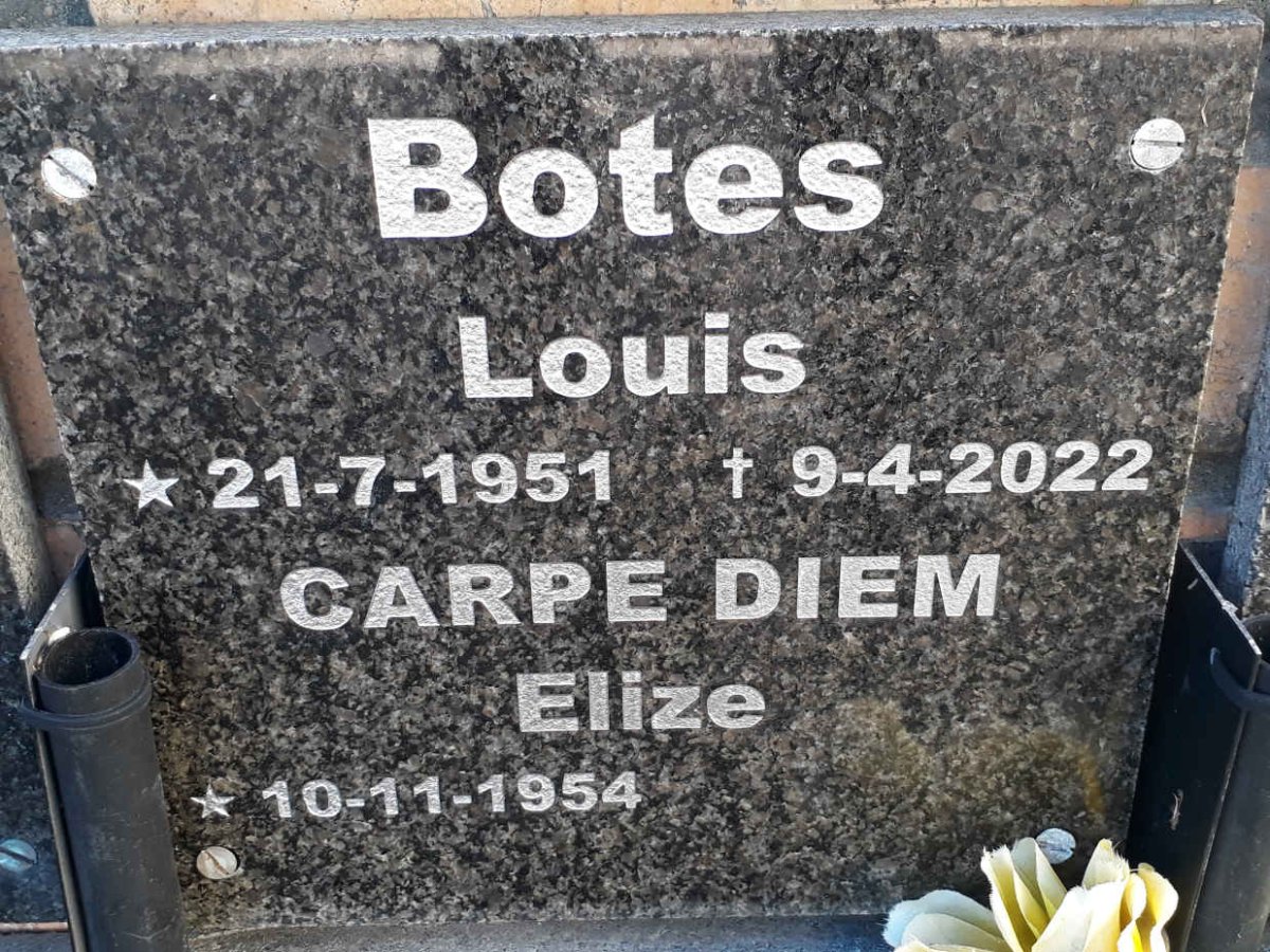 BOTES Louis 1951-2022 &amp; Elize 1954-