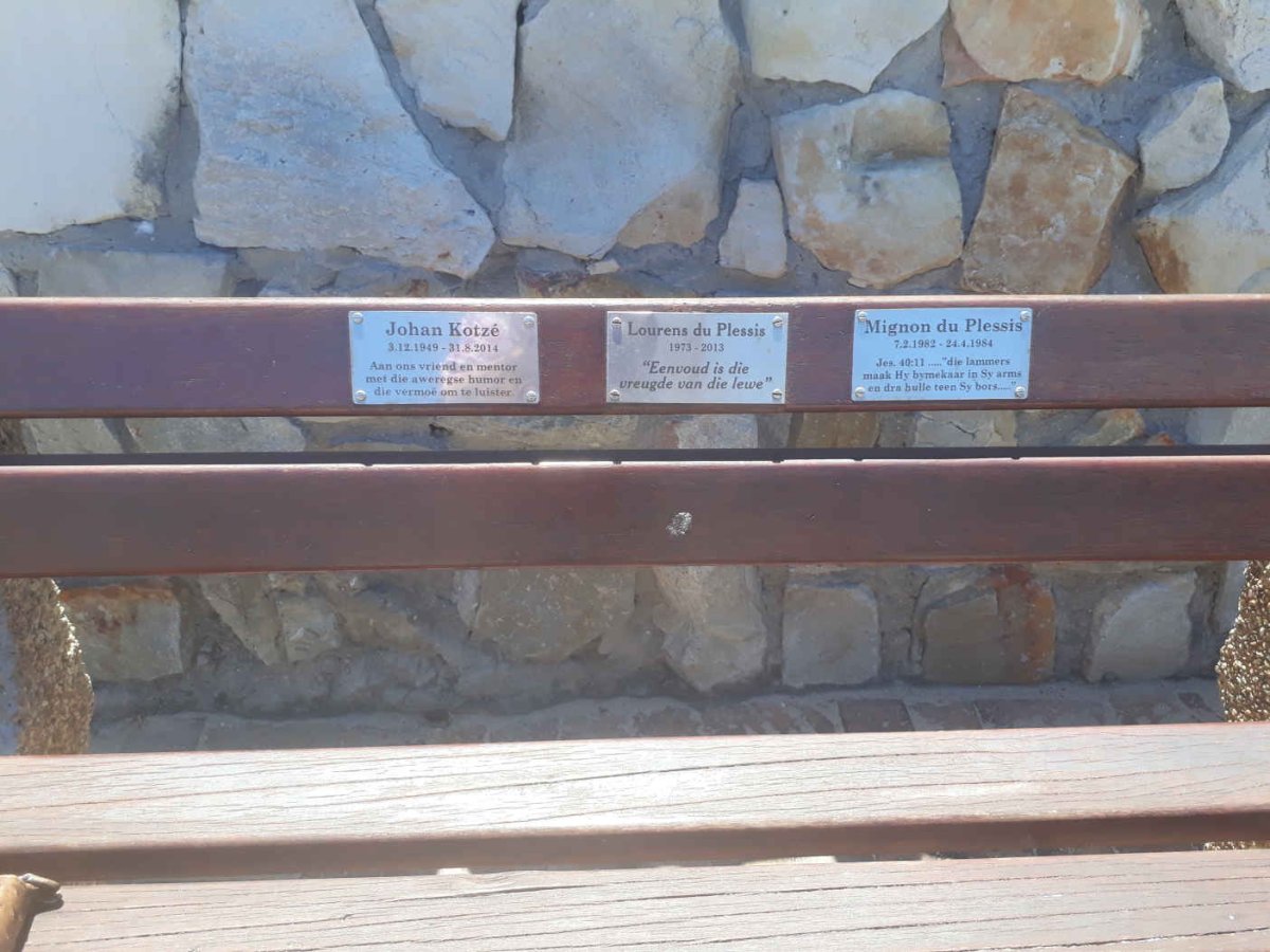 KOTZE Johan 1949-2014 :: DU PLESSIS Lourens 1973-2013 :: DU PLESSIS Mignon 1982-1984