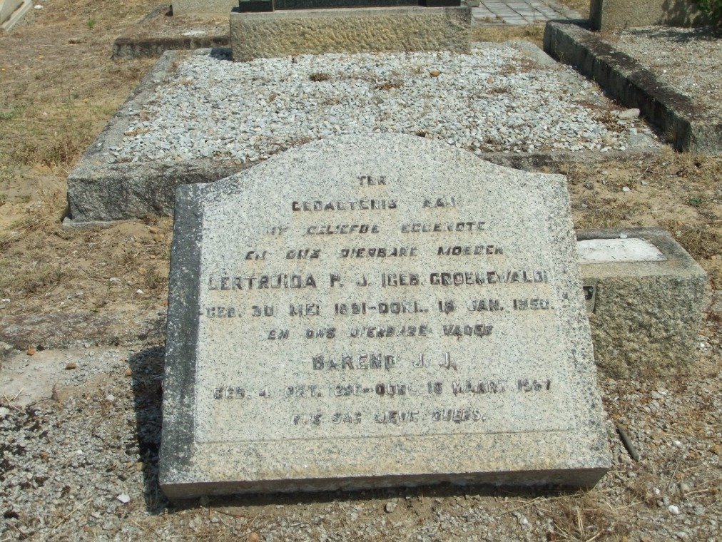 BREDENKAMP Barend J.J. 1890-1957 &amp; Gertruida P.J. GROENEWALD 1891-1950