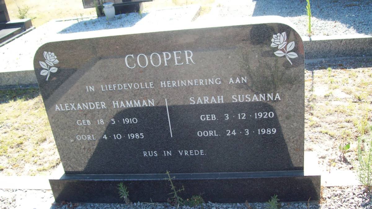 COOPER Alexander Hamman 1910-1985 &amp; Sarah Susanna 1920-1989