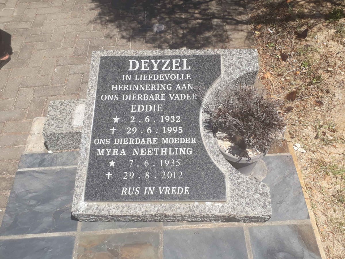 DEYZEL Eddie 1932-1995 &amp; Myra NEETHLING 1935-2012