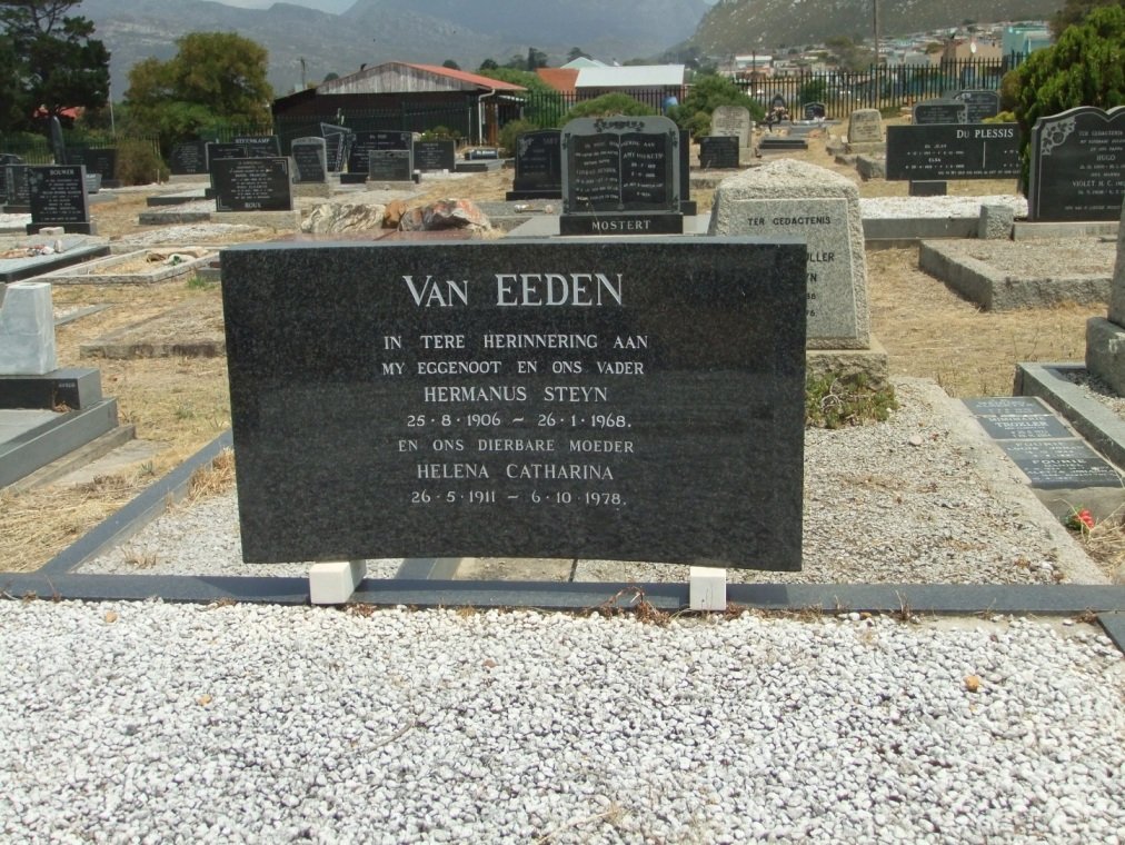EEDEN Hermanus Steyn, van 1906-1968 &amp; Helena Catharina 1911-1978