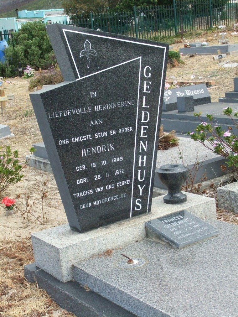 GELDENHUYS Frances 19??-1997 :: GELDENHUYS Hendrik 1949-1972