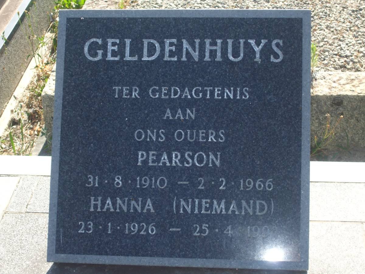 GELDENHUYS Pearson 1910-1966 &amp; Hanna NIEMAND 1926-1992