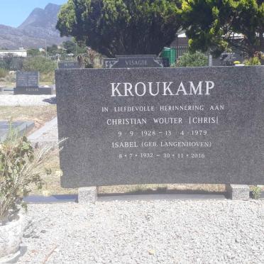 KROUKAMP Christian Wouter 1938-1979 &amp; Isabel LANGENHOVEN 1932-2016