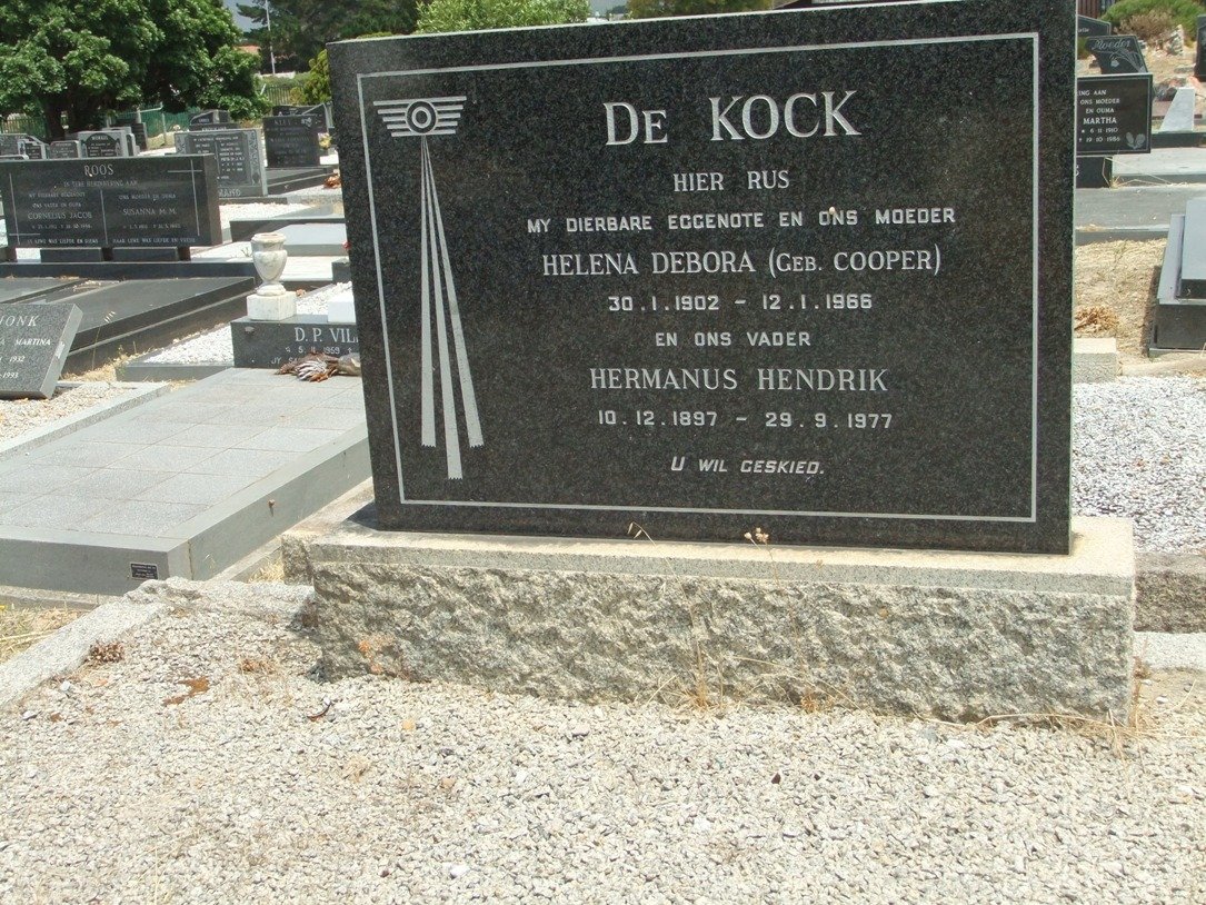 KOCK Hermanus Hendrik, de 1897-1977 &amp; Helena Debora COOPER 1902-1966