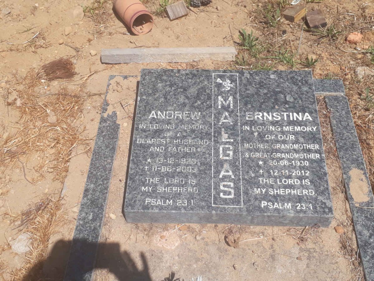 MALGAS Andrew 1923-2003 &amp; Ernstina 1930-2012