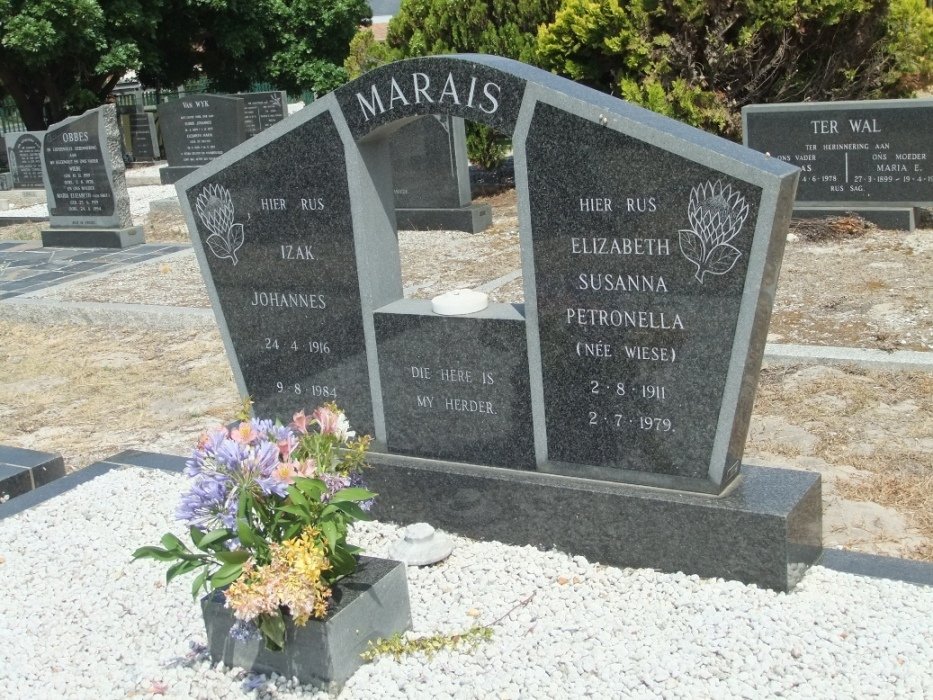 MARAIS Izak Johannes 1916-1984 &amp; Elizabeth Susanna Petronella WIESE 1911-1979