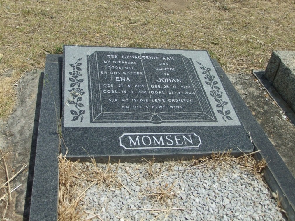 MOMSEN Johan 1930-2004 &amp; Ena 1935-1991