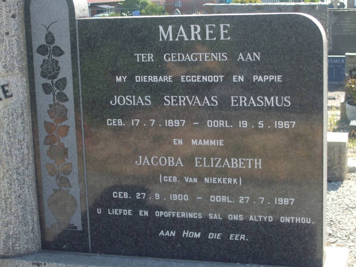 MAREE Josias Servaas Erasmus 1897-1967 &amp; Jacoba Elizabeth VAN NIEKERK 1900-1987