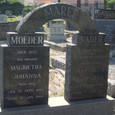 MAREE Mattheus Casparus 1899-1961 &amp; Magrietha Johanna MALAN 1895-1968