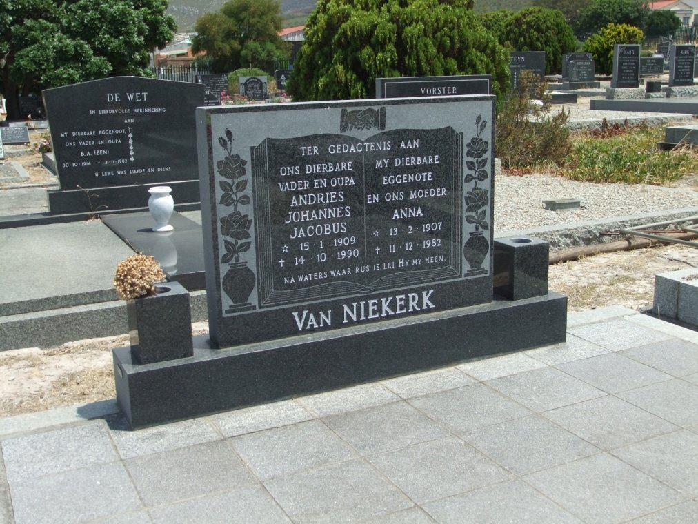 NIEKERK Andries Johannes Jacobus, van 1909-1990 &amp; Anna 1907-1982